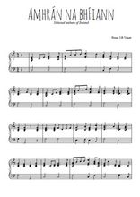 Téléchargez l'arrangement pour piano de la partition de Amhrán na bhFiann en PDF